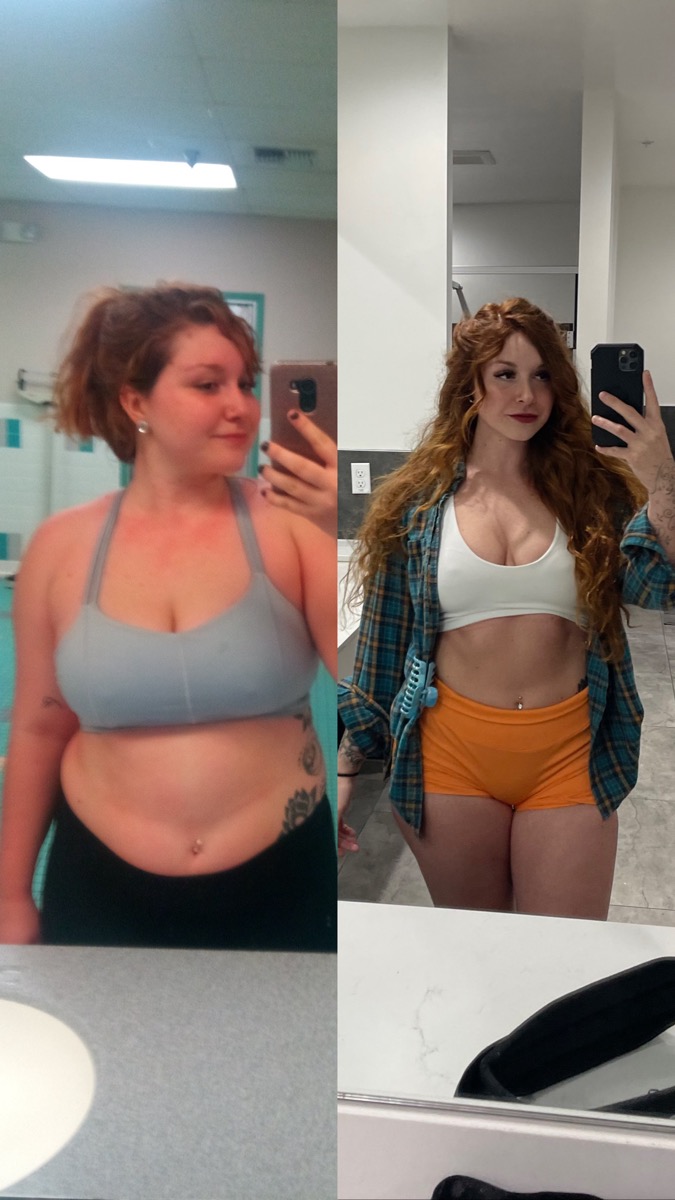 Amber after her wellness transformation, embodying the holistic practices she now coaches